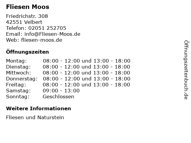 ᐅ Öffnungszeiten „Moos Ernst GmbH Fliesenfachgeschäft ... ᐅ Öffnungszeiten „Moos Ernst GmbH Fliesenfachgeschäft ...