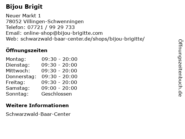 Bijou Brigit in Villingen-Schwenningen: Adresse und Öffnungszeiten