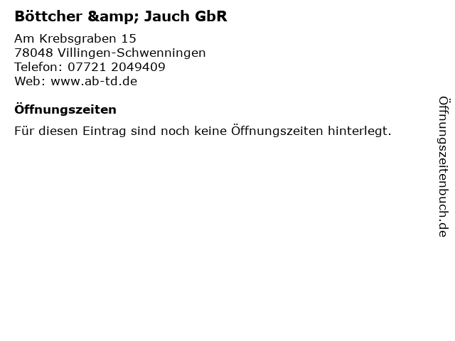 Böttcher & Jauch GbR in Villingen-Schwenningen: Adresse und Öffnungszeiten
