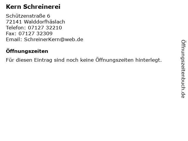 Kern Schreinerei Möbel u. Innenausbau in Walddorfhäslach: Adresse und Öffnungszeiten