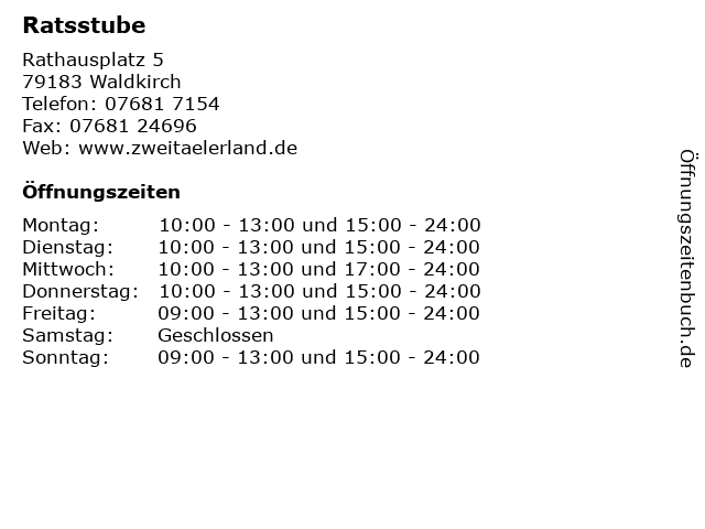 ᐅ Ratsstube in Waldkirch Telefonnummer Öffnungszeiten Adresse