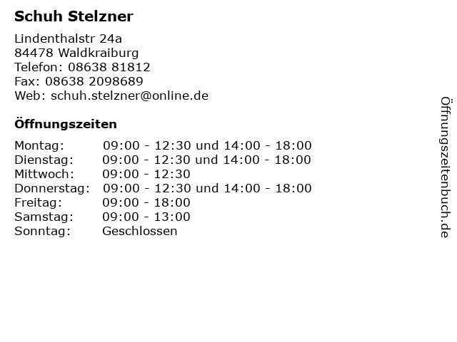 Schuh Stelzner in Waldkraiburg: Adresse und Öffnungszeiten
