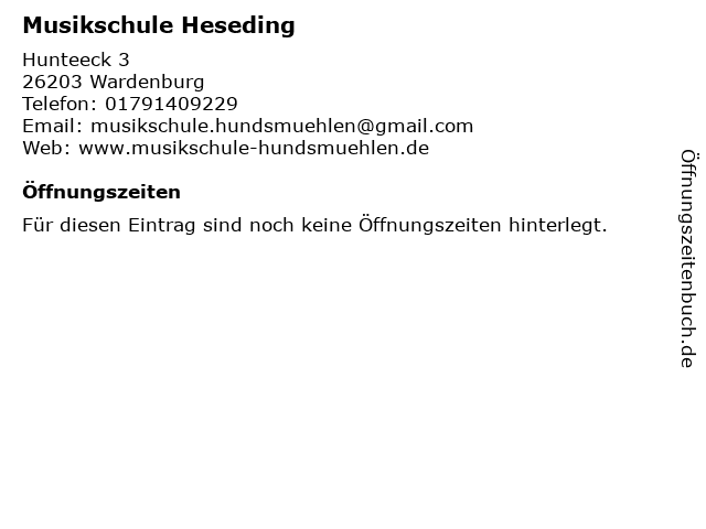 Musikschule Heseding in Wardenburg: Adresse und Öffnungszeiten