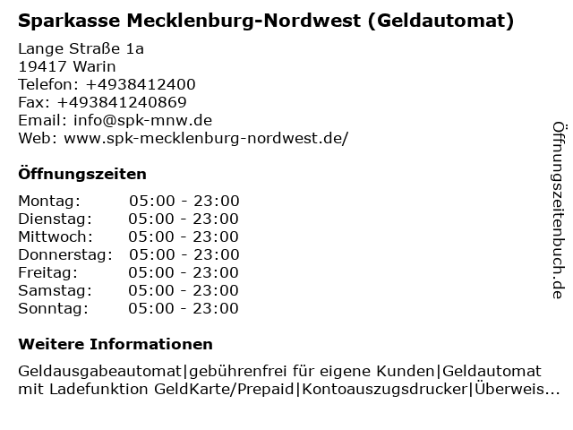 ᐅ Offnungszeiten Sparkasse Mecklenburg Nordwest