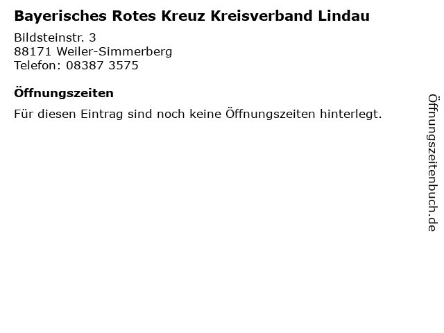 Bayerisches Rotes Kreuz Kreisverband Lindau in Weiler-Simmerberg: Adresse und Öffnungszeiten