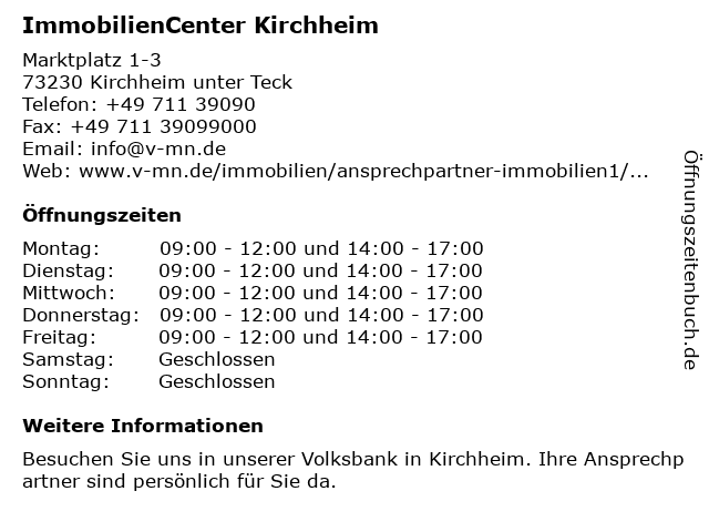 ᐅ Offnungszeiten Volksbank Kirchheim Nurtingen Eg Filiale