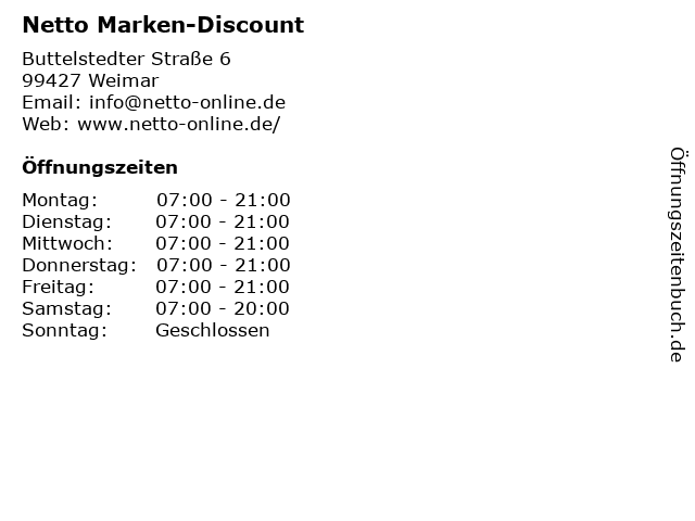 Netto Marken-Discount in Weimar: Adresse und Öffnungszeiten
