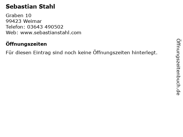 Sebastian Stahl in Weimar: Adresse und Öffnungszeiten