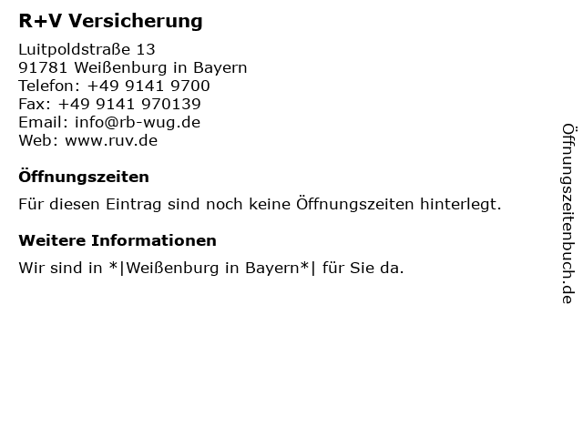 ᐅ Offnungszeiten Raiffeisenbank Weissenburg Gunzenhausen Eg