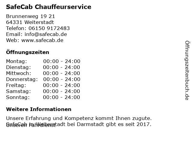 SafeCab in Weiterstadt: Adresse und Öffnungszeiten