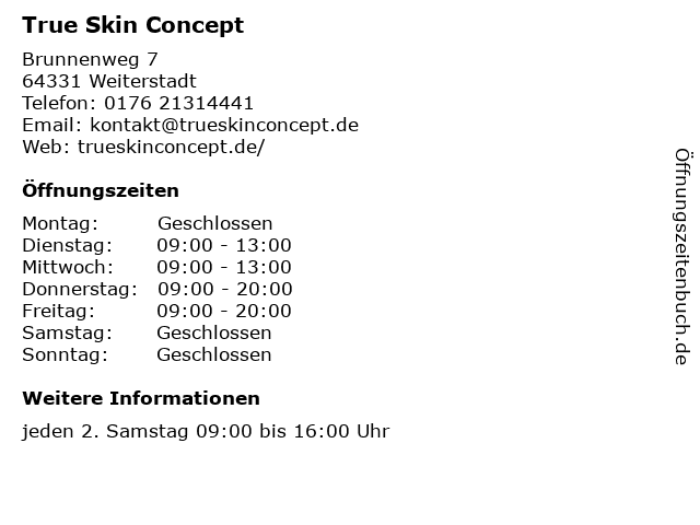 True Skin Concept in Weiterstadt: Adresse und Öffnungszeiten