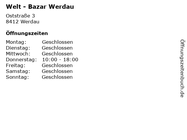 Welt - Bazar Werdau in Werdau: Adresse und Öffnungszeiten
