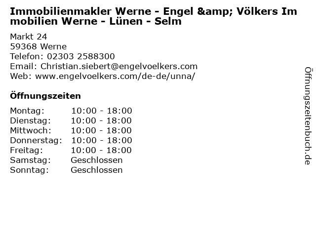 Immobilienmakler Werne - Engel & Völkers Immobilien Werne - Lünen - Selm in Werne: Adresse und Öffnungszeiten