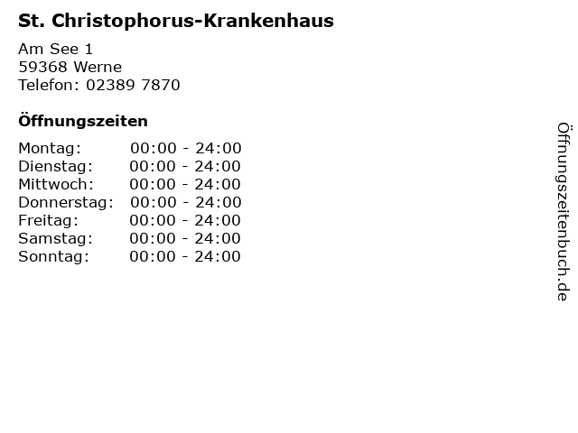 St. Christophorus-Krankenhaus in Werne: Adresse und Öffnungszeiten