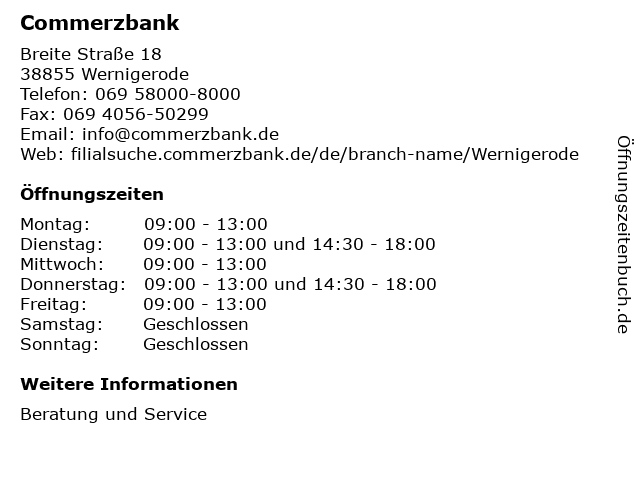 Commerzbank Wernigerode Commerzbank Wernigerode