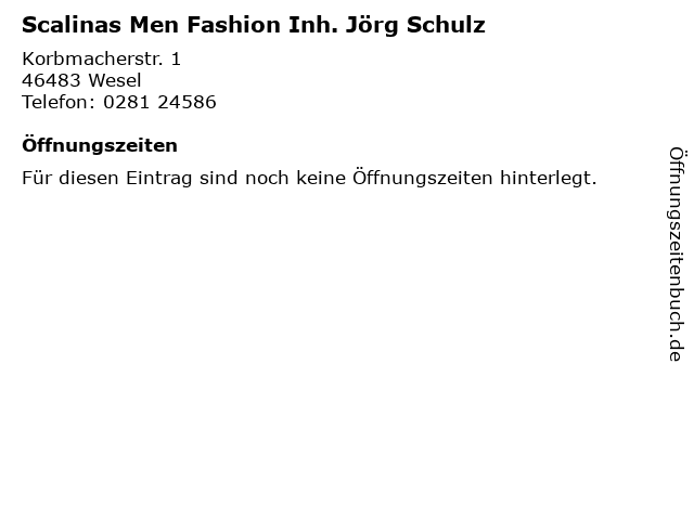 Scalinas Men Fashion Inh. Jörg Schulz in Wesel: Adresse und Öffnungszeiten