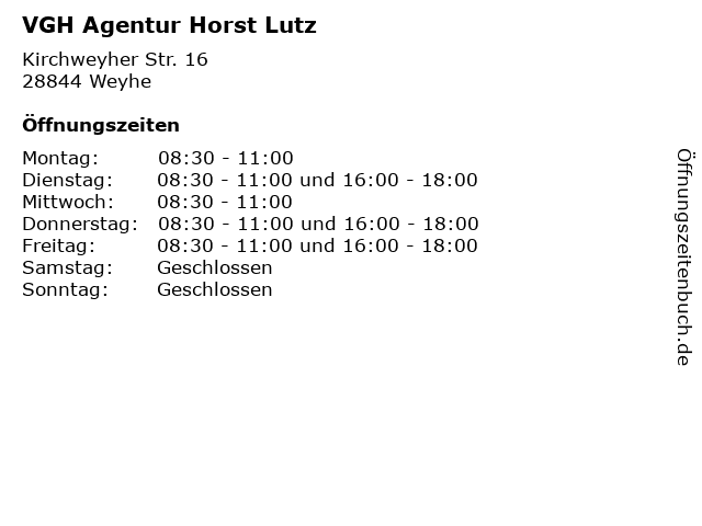 VGH Agentur Horst Lutz in Weyhe: Adresse und Öffnungszeiten