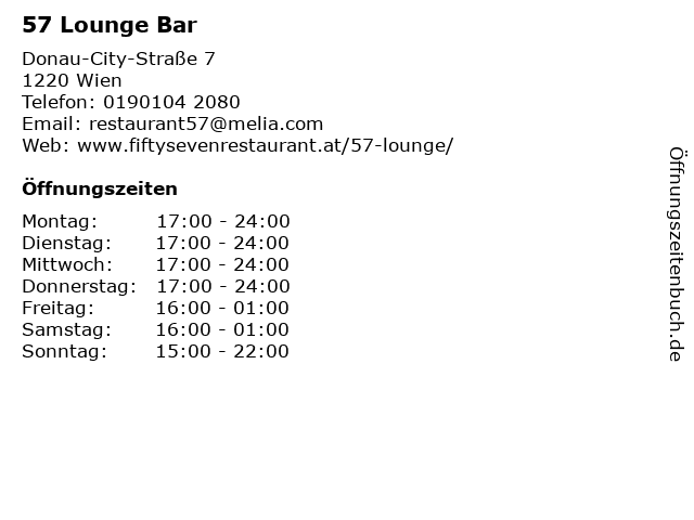 57 Lounge Bar in Wien: Adresse und Öffnungszeiten