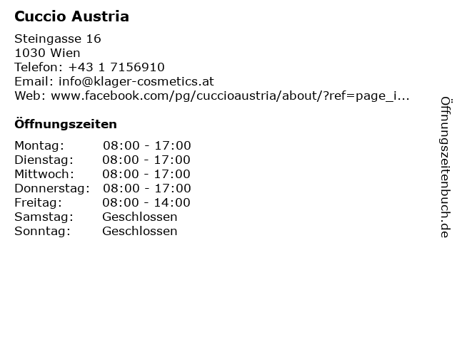 Cuccio Austria in Wien: Adresse und Öffnungszeiten