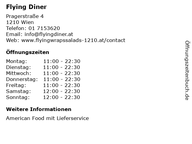 Flying Diner in Wien: Adresse und Öffnungszeiten