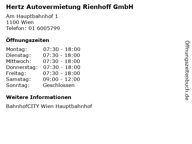 ᐅ Öffnungszeiten „Hertz Autovermietung Rienhoff GmbH“ | Am ...