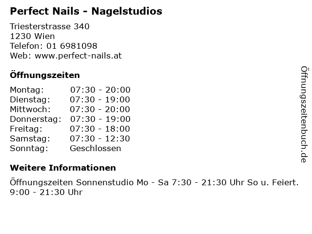 Perfect Nails - Nagelstudios in Wien: Adresse und Öffnungszeiten