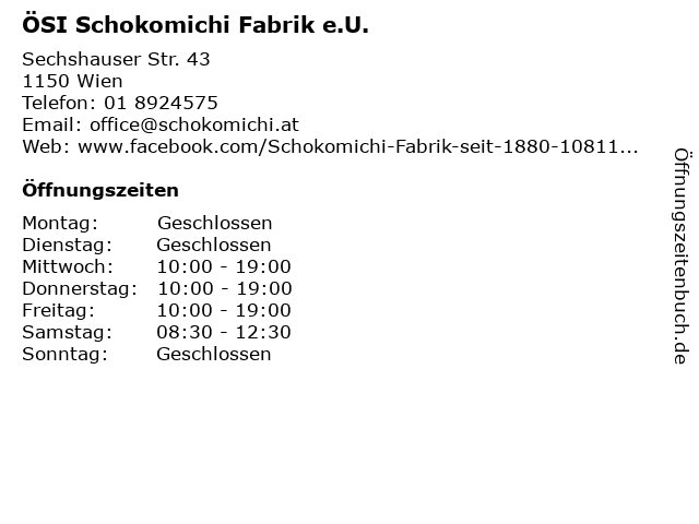 ᐅ Offnungszeiten Suwag Gesmbh Tortendekorfabrik Sechshauser