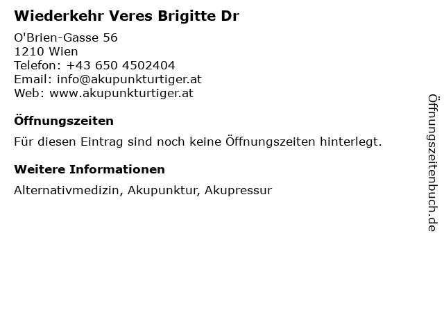 Wiederkehr Veres Brigitte Dr in Wien: Adresse und Öffnungszeiten