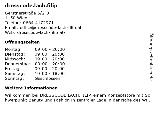 dresscode.lach.filip in Wien: Adresse und Öffnungszeiten