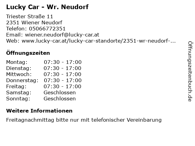 Lucky Car - Wr. Neudorf in Wiener Neudorf: Adresse und Öffnungszeiten