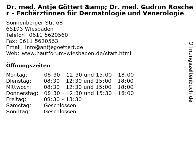 Dr.Antje Göttert in Wiesbaden: Adresse und Öffnungszeiten