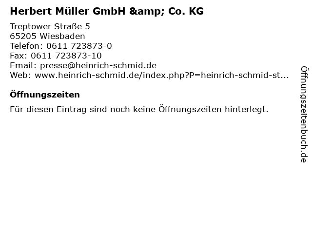 Herbert Müller GmbH & Co. KG in Wiesbaden: Adresse und Öffnungszeiten