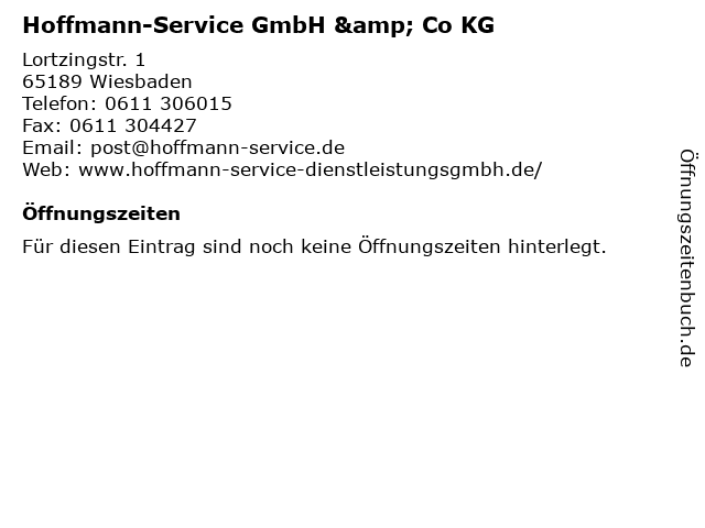 Hoffmann-Service GmbH & Co KG in Wiesbaden: Adresse und Öffnungszeiten
