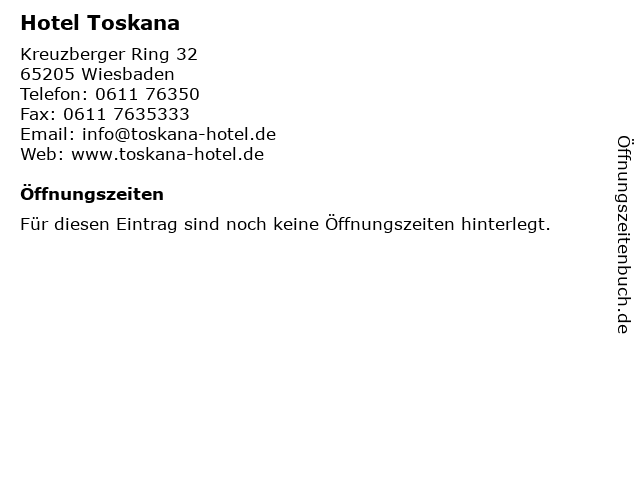 Hotel Toskana in Wiesbaden: Adresse und Öffnungszeiten
