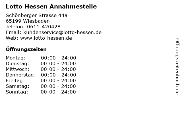 Lotto Hessen Annahmestelle in Wiesbaden: Adresse und Öffnungszeiten