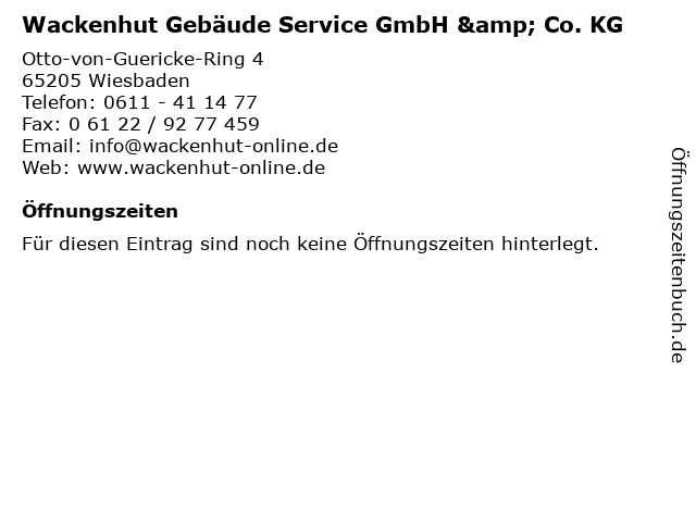 Wackenhut Gebäude Service GmbH & Co. KG in Wiesbaden: Adresse und Öffnungszeiten