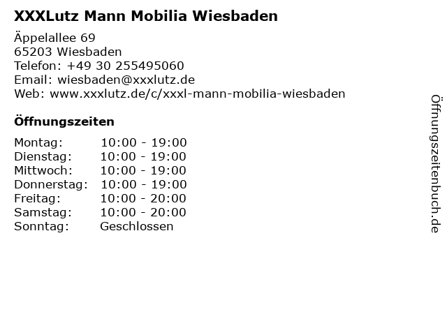 ᐅ Öffnungszeiten „XXXLutz Mann Mobilia Wiesbaden ...
