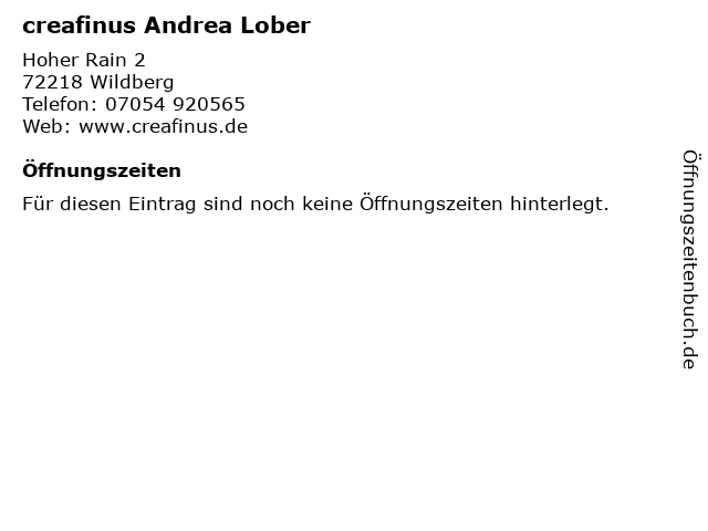 creafinus Andrea Lober in Wildberg: Adresse und Öffnungszeiten