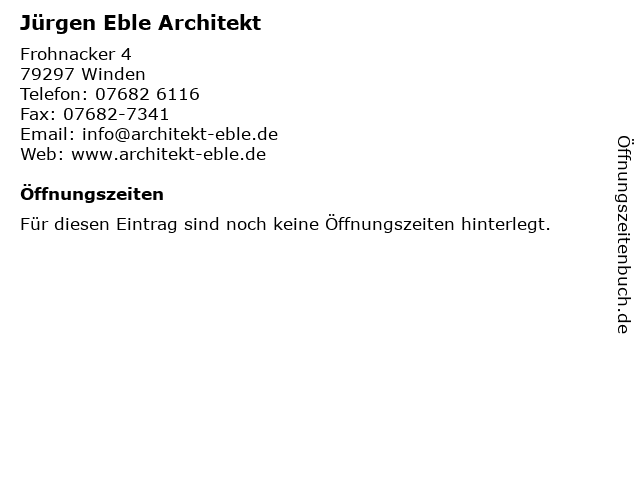 Jürgen Eble Architekt in Winden: Adresse und Öffnungszeiten