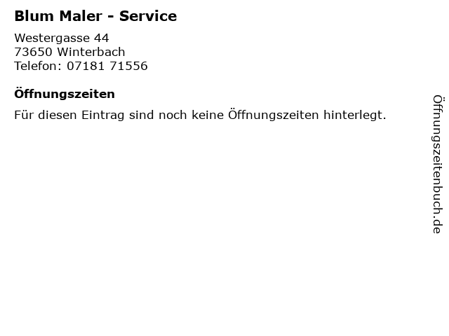 Blum Maler - Service in Winterbach: Adresse und Öffnungszeiten