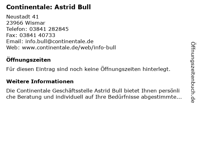 Continentale: Astrid Bull in Wismar: Adresse und Öffnungszeiten