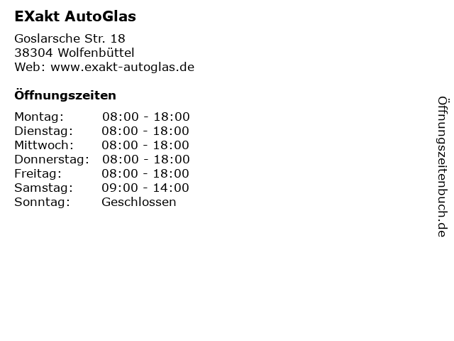 EXakt AutoGlas in Wolfenbüttel: Adresse und Öffnungszeiten