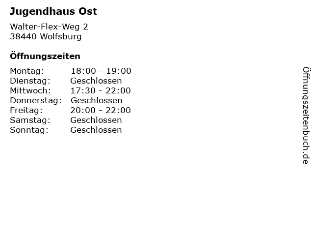 Jugendhaus Ost in Wolfsburg: Adresse und Öffnungszeiten