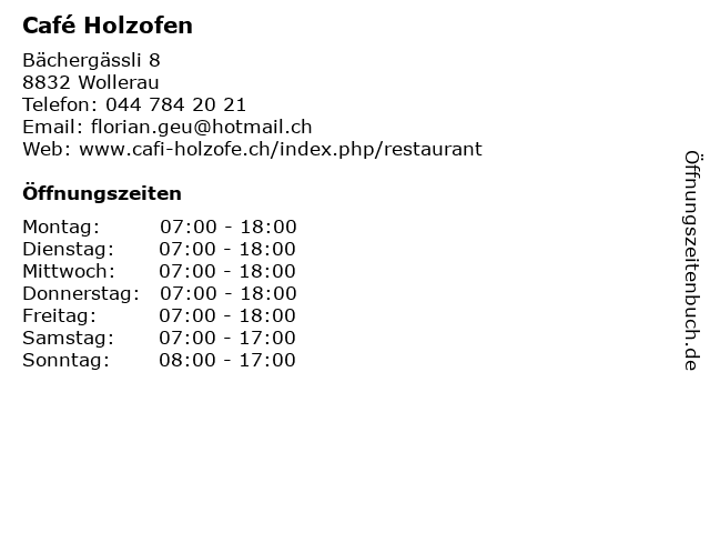 Café Holzofen in Wollerau: Adresse und Öffnungszeiten