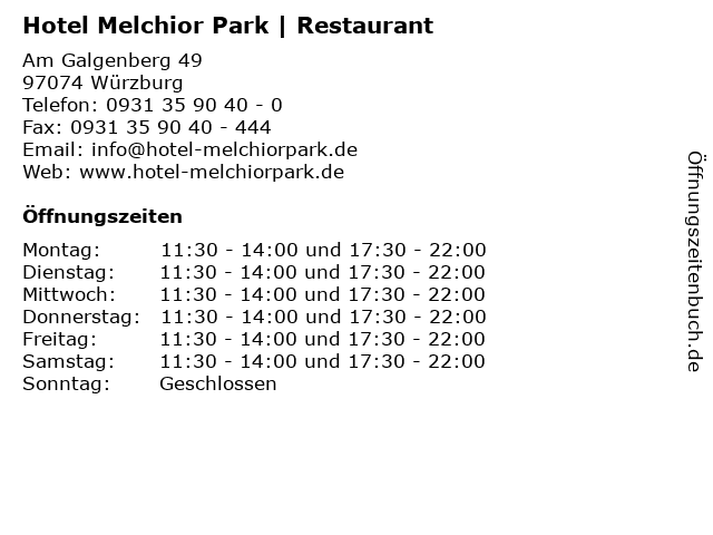 Hotel Melchior Park | Restaurant in Würzburg: Adresse und Öffnungszeiten