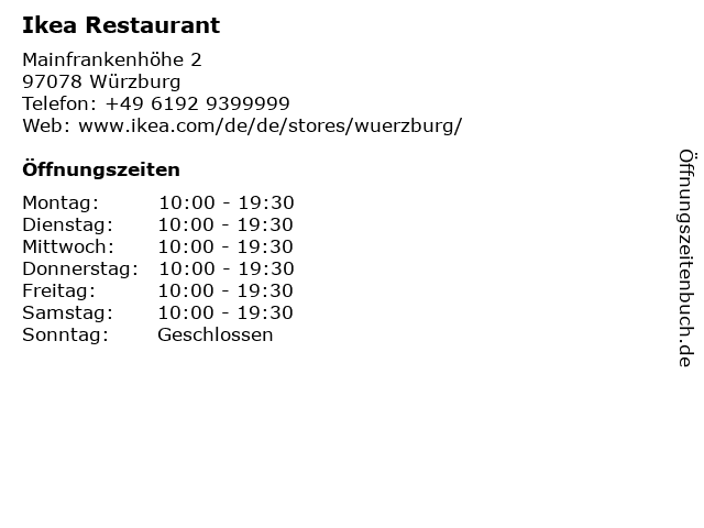Ikea Restaurant in Würzburg: Adresse und Öffnungszeiten
