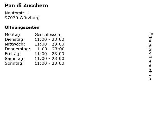 Pan di Zucchero in Würzburg: Adresse und Öffnungszeiten