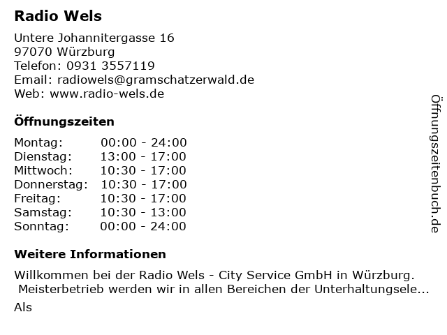 ᐅ Öffnungszeiten „Radio Wels City Service GmbH“ Untere