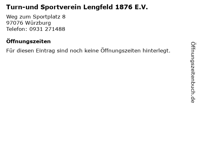 Turn-und Sportverein Lengfeld 1876 E.V. in Würzburg: Adresse und Öffnungszeiten