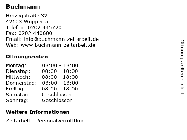 Buchmann in Wuppertal: Adresse und Öffnungszeiten